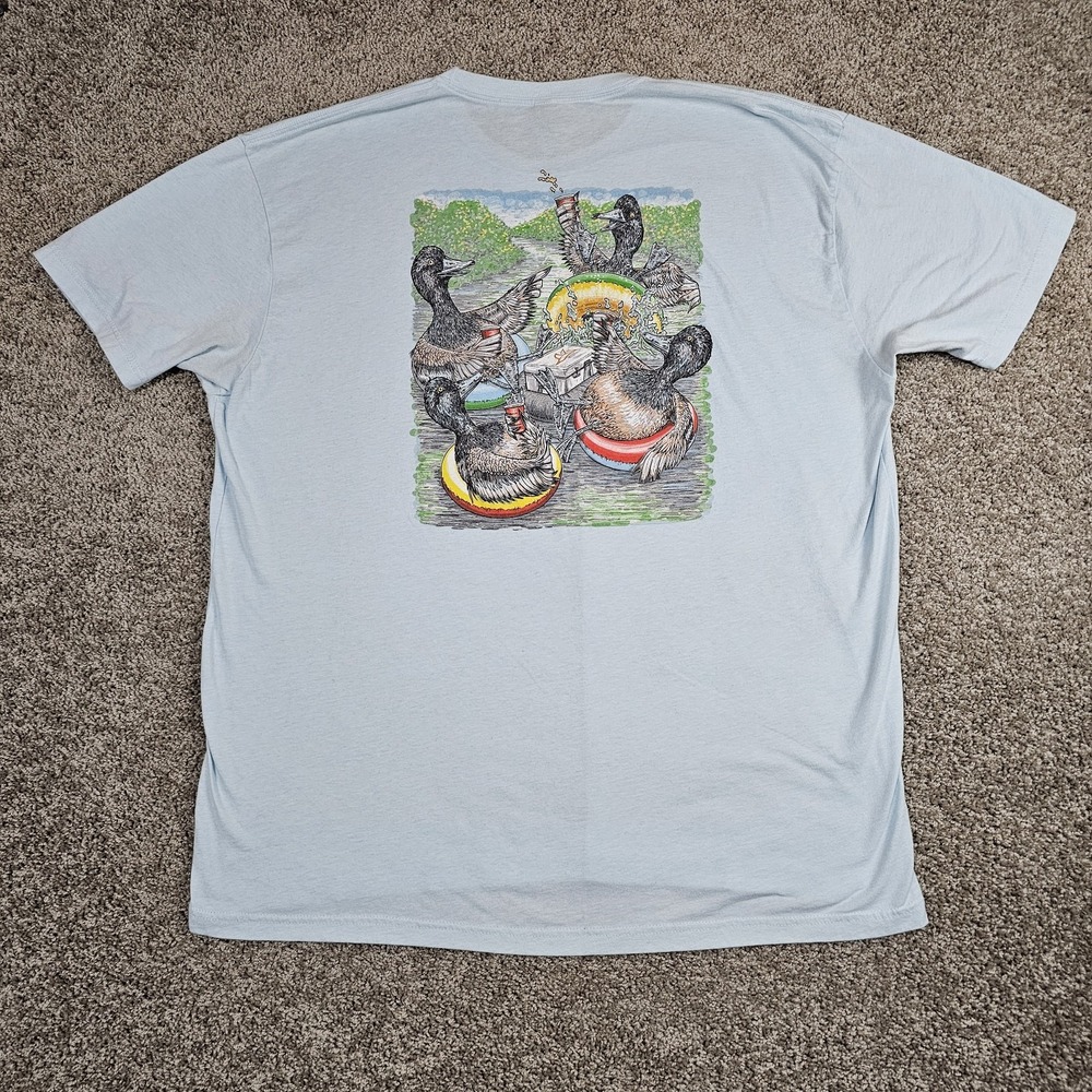 Combat Waterfowl T-Shirt Men's 3XL Light Blue River Tubing Scaup Ducks